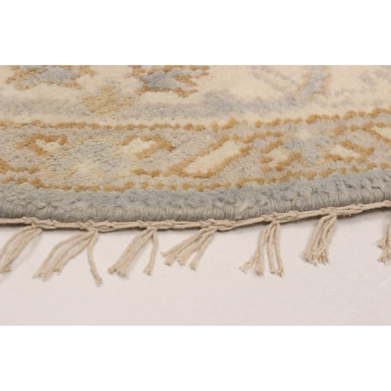 ECARPETGALLERY Hand-knotted Royal Oushak Grey Wool Rug - 6'0 x 6'0