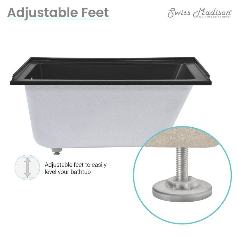 Lausanne 48" X 32" Right-Hand Drain Alcove Bathtub In Matte Black - 32x48 Right
