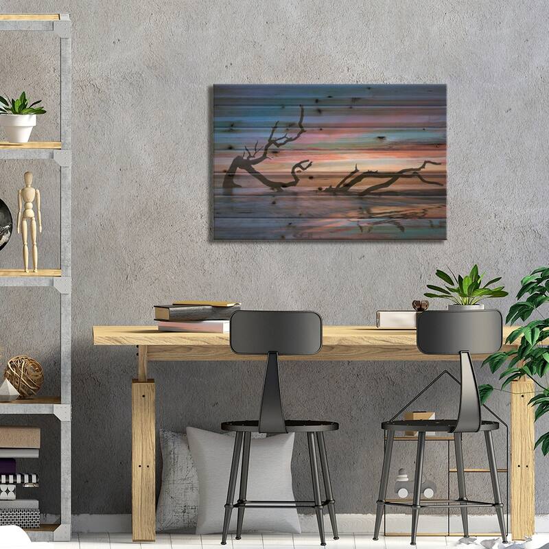 Driftwood Beach Print On Wood by PHBurchett - Multi-Color