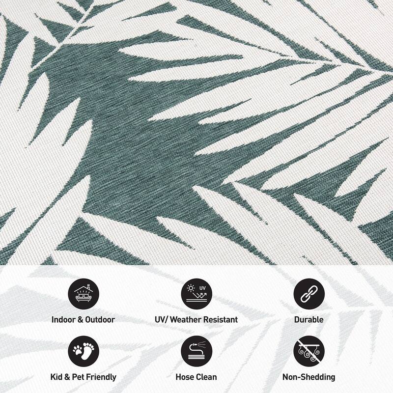 World Rug Gallery Floral Nature Inspired Indoor/Outdoor Area Rug