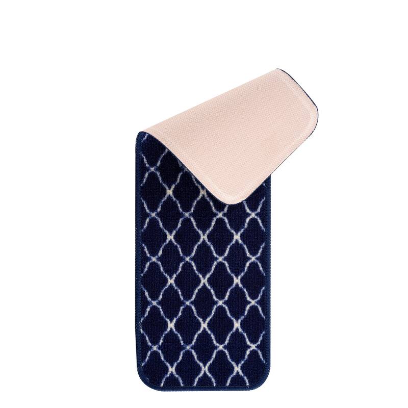 Beverly Rug Non Slip Stair Treads with Anti-Skid Rubber Backing, Trellis Design, 8.5''x 26''