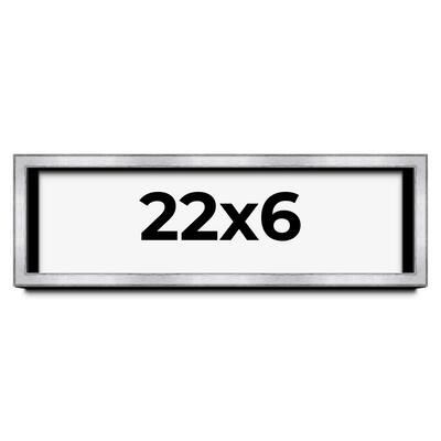 22x6 Shadow Box Frame Silver | 1.375 Inches Deep Real Wood