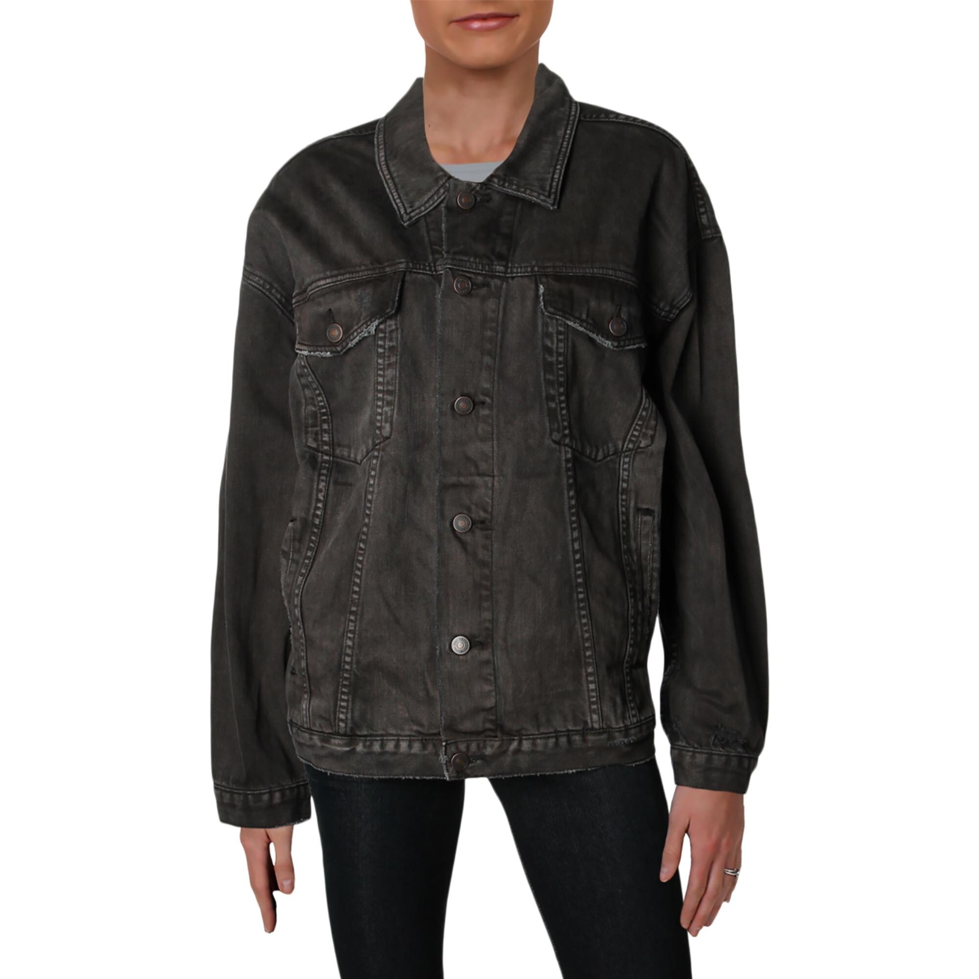 free people embroidered denim jacket