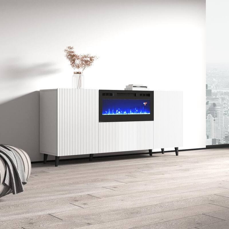 Pafos BL-EF Electric Fireplace 71" Sideboard