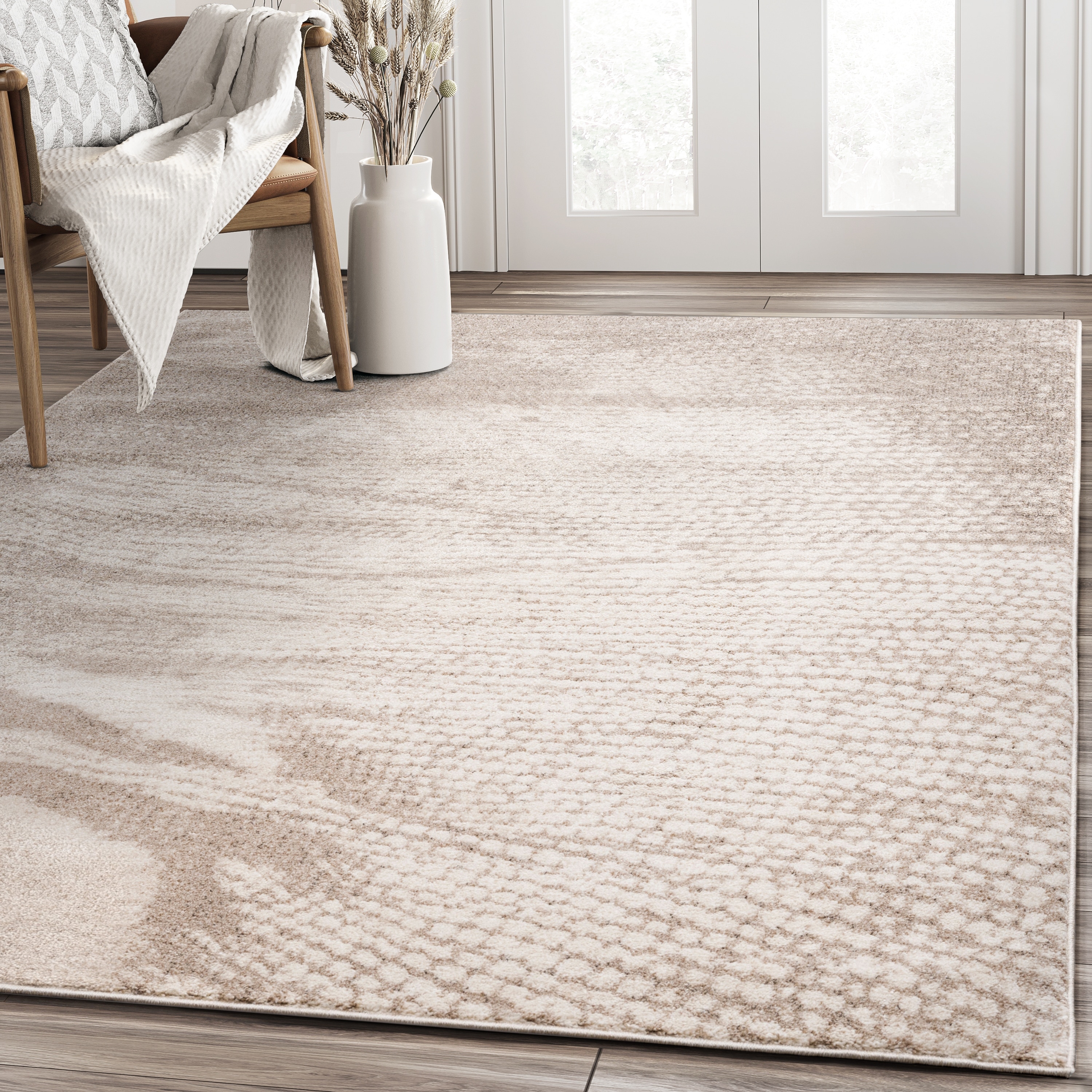 Abani Rugs Sahara SAH150A Desert Folds Beige Cream Area Rug