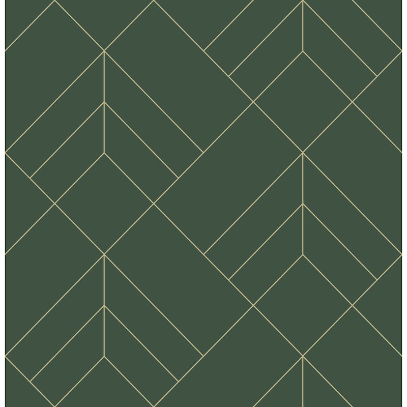 A-Street Prints Sander Evergreen Geometric Wallpaper