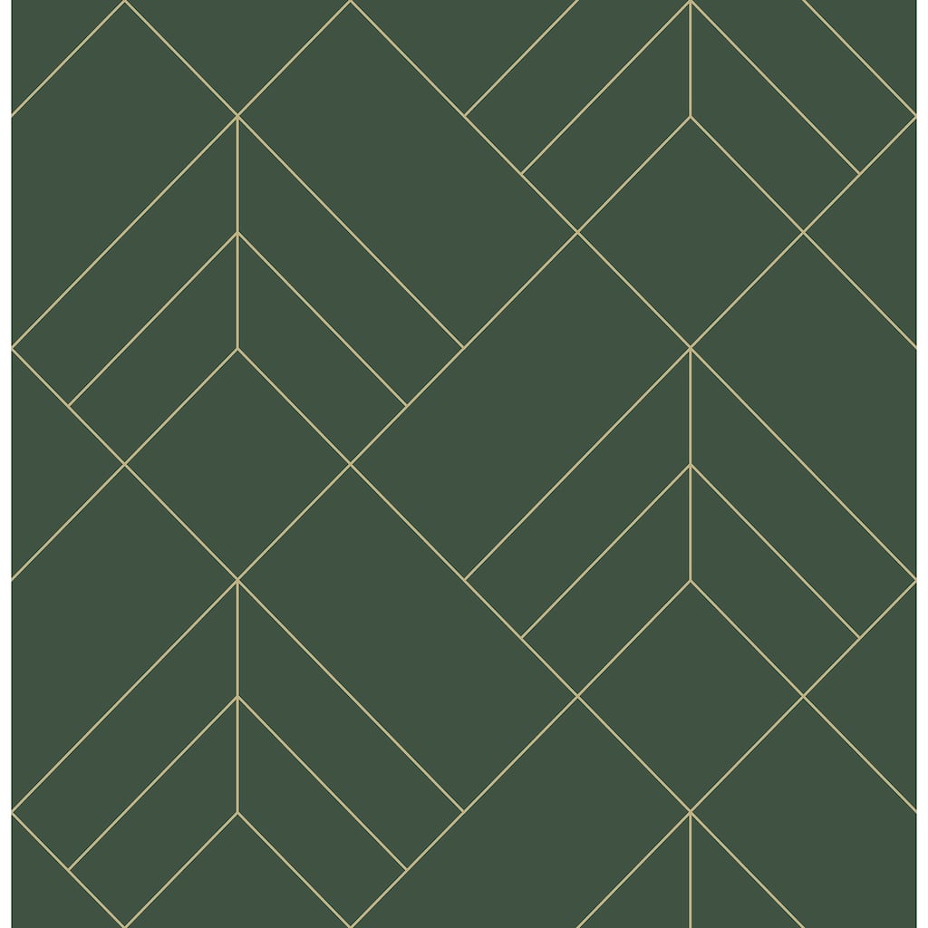 A-Street Prints Sander Evergreen Geometric Wallpaper