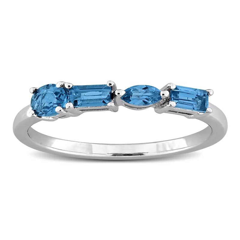 Miadora Multi-Gem Four Stone Ring Sterling Silver