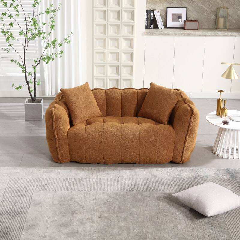 66.1''W Soft beanbag chair with high resilience foam - Yellow