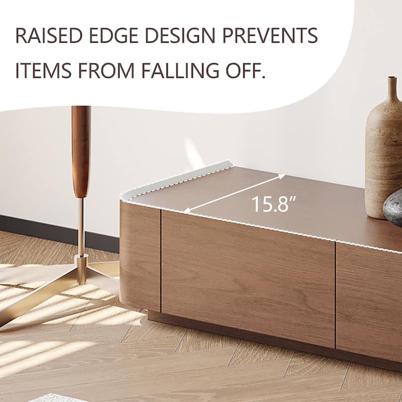 Mid-Century ModernTV Stands,4-6 Drawers, Solid Wood Brown Media Console