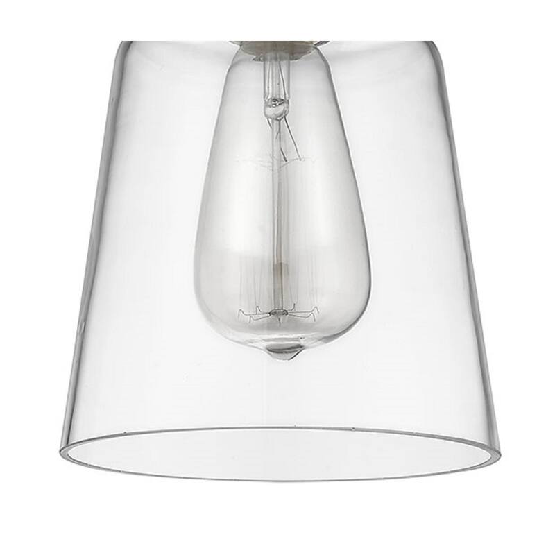 1 Light Mini Bell-Shaped Glass Semi-Flush Light in Nickel