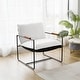 preview thumbnail 20 of 22, Accent Chair with Detachable Double-sided Cushion, Modern Upholstered Armchair with Metal Frame - 25.2'' H X 30.3'' W X 30.3'' D