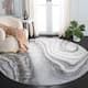 SAFAVIEH Orchard Ayala Modern Abstract Rug - 5' x 5' Round - Grey/Ivory