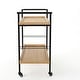 preview thumbnail 15 of 13, Gerard Modern Industrial 2-Tier Wood Bar Cart with Wheels by Christopher Knight Home - 38.00" W x 16.10" D x 33.00" H