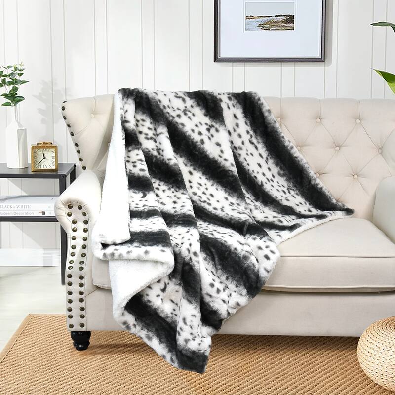 Citraka Brown FauxFur Reversible Sherpa Throw