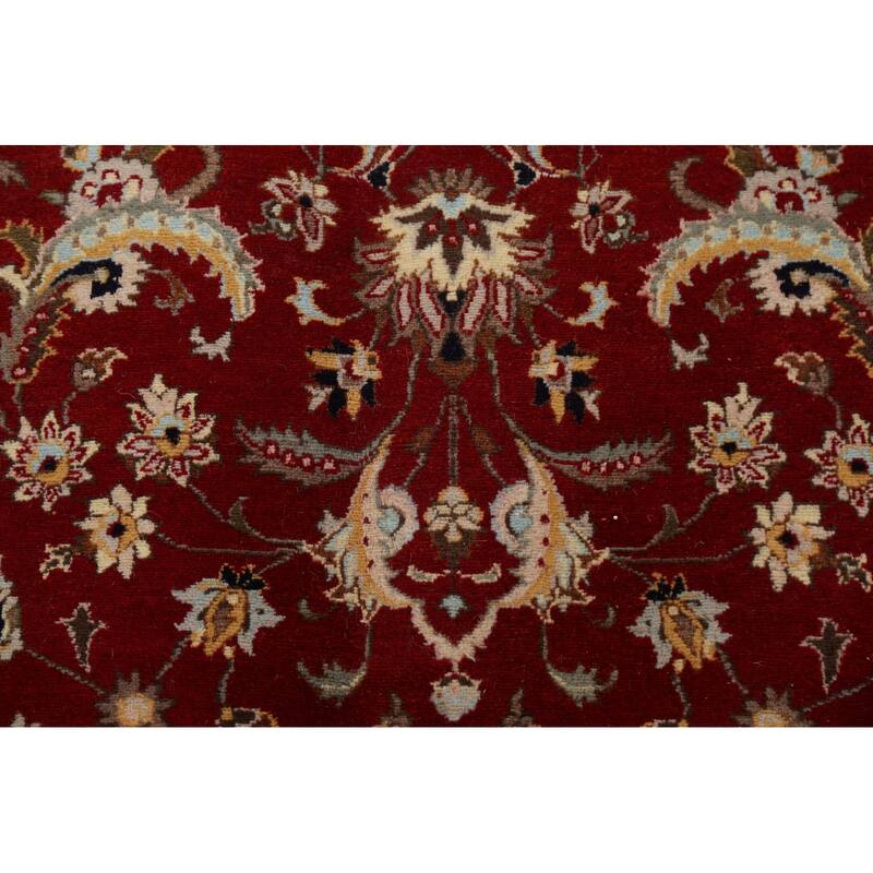 Vegetable Dye Nain Persian Area Rug Hand-knotted Large Wool Carpet - 12'1" x 19'1"