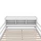 preview thumbnail 23 of 24, Wood Loft Bed with Cabinet and Bookshelf, Full Size Loft with Wardrobe and Desk for Kids