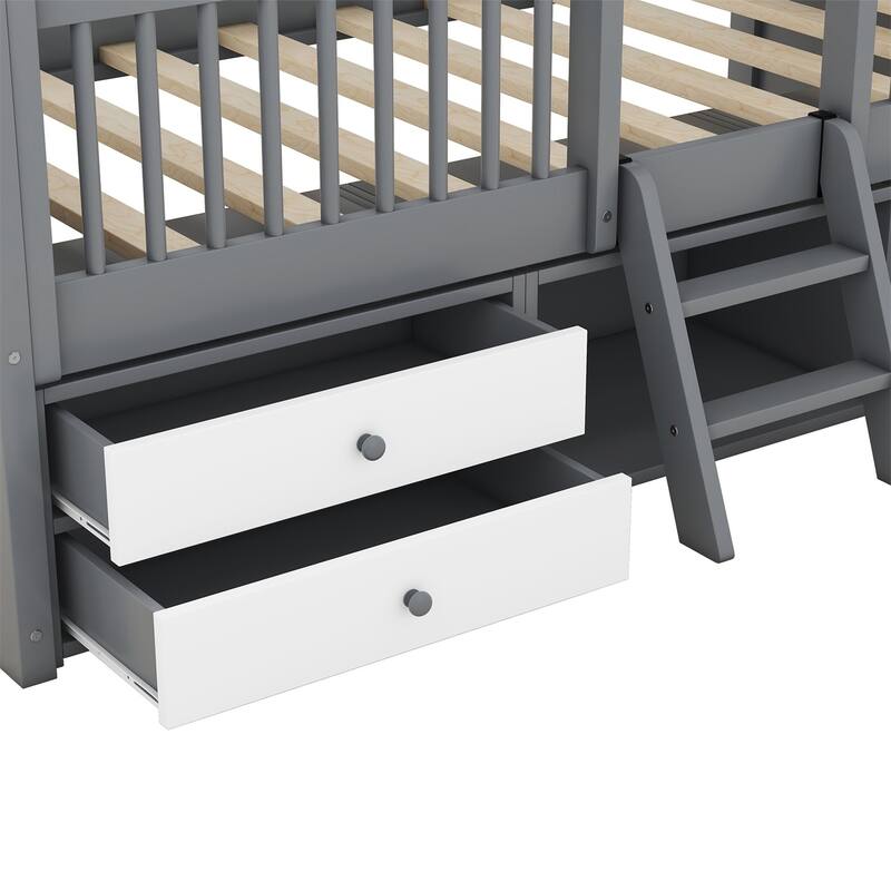 Merax House Bed with Roof and 4 drawers