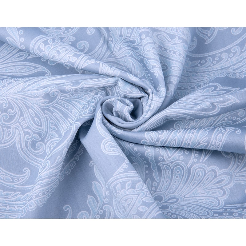 Bahar Baroque Azure Jacquard Cotton Duvet Set of 3