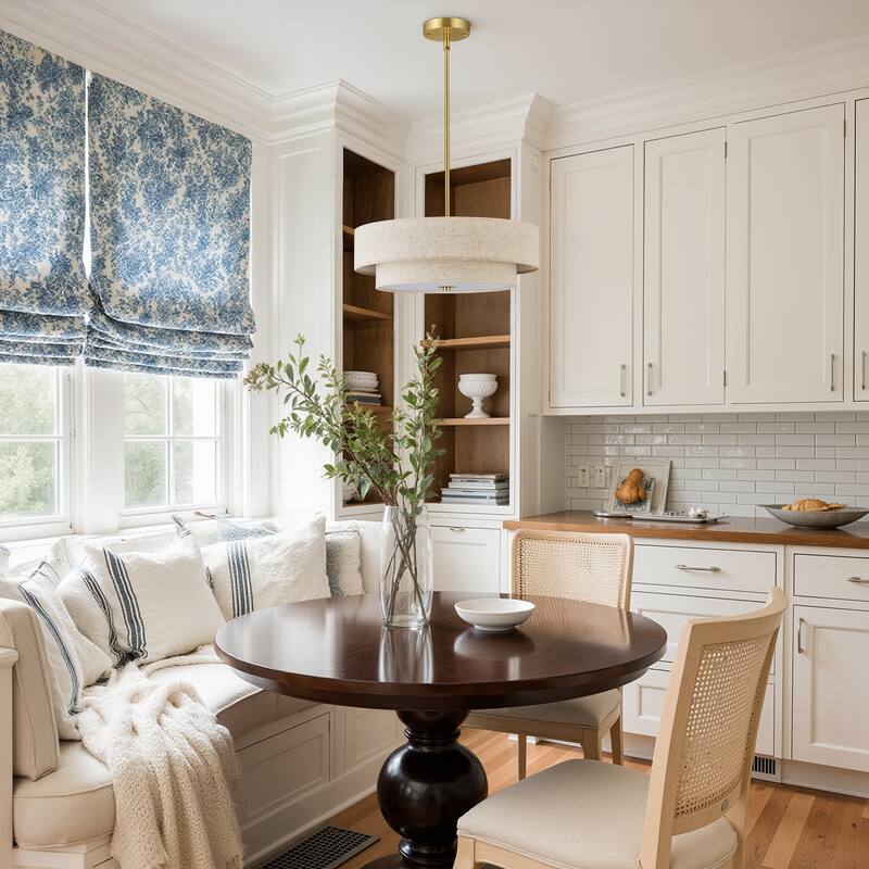 CO-Z 18 in 4-Light Dimmable Semi Flush Mount Fabric Ceiling Light Pendant - 18"