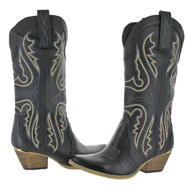 ladies mid calf cowboy boots