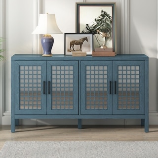 Nestfair Retro Sideboard with 4 Door Large Storage and Adjustable Shelves - N/A