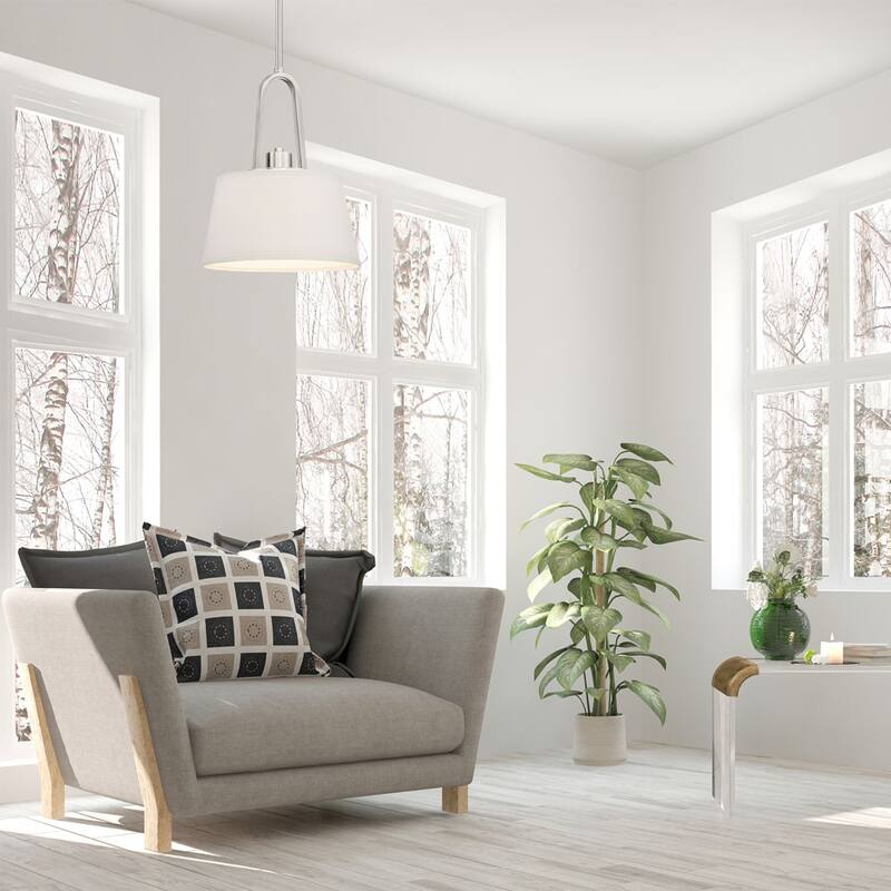 Designers Fountain Studio 9" Wide 1 Light Pendant with Off White