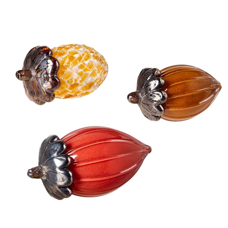 Glass Acorn Table Decor Set