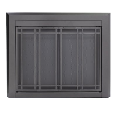 Pleasant Hearth Ellis Fireplace Glass Door Gunmetal