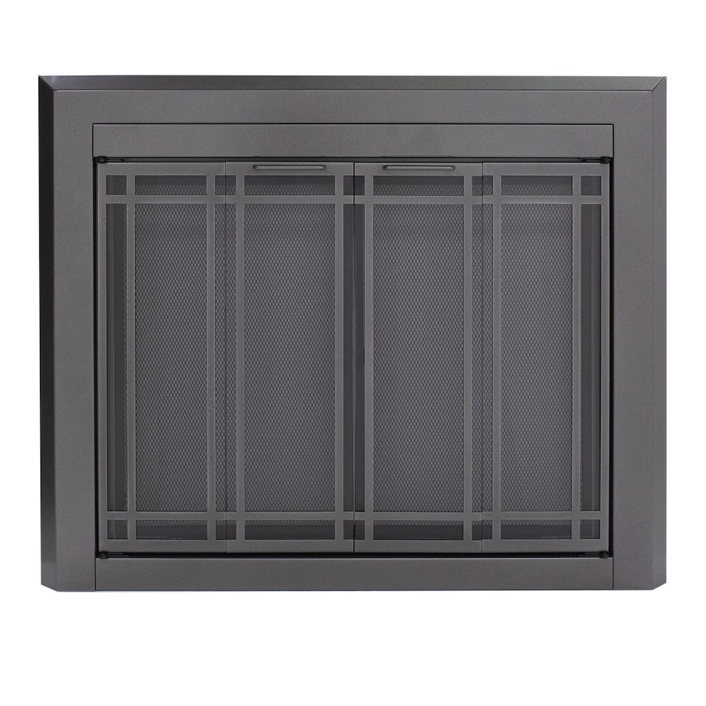 Pleasant Hearth Ellis Fireplace Glass Door Gunmetal
