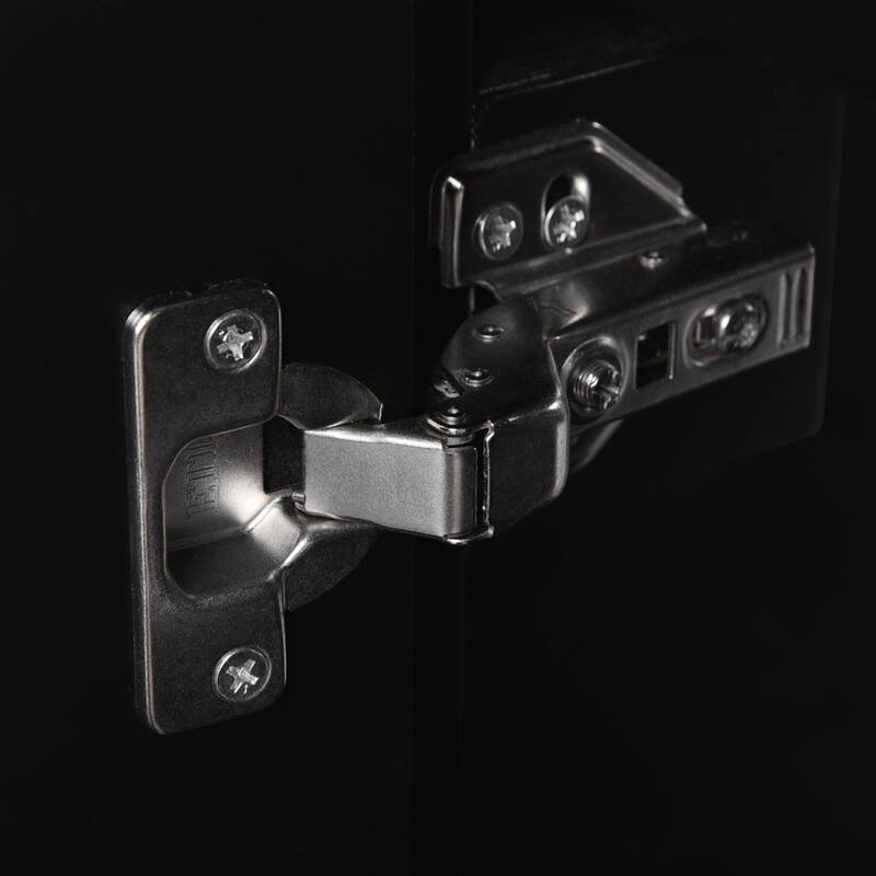 24-Inch Bathroom Vanity with Ceramic Sink, 1 Soft Close Door, 2 Soft Close Drawers, and Double Storage Racks on the Door