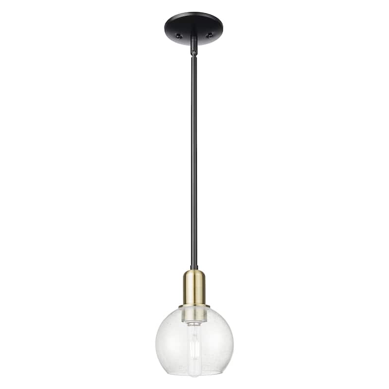 Innovations Lighting Endless Possibilities Arcadia - Athens - 1 Light 6" Stem Hung Mini Pendant - Black Antique Brass/Seedy