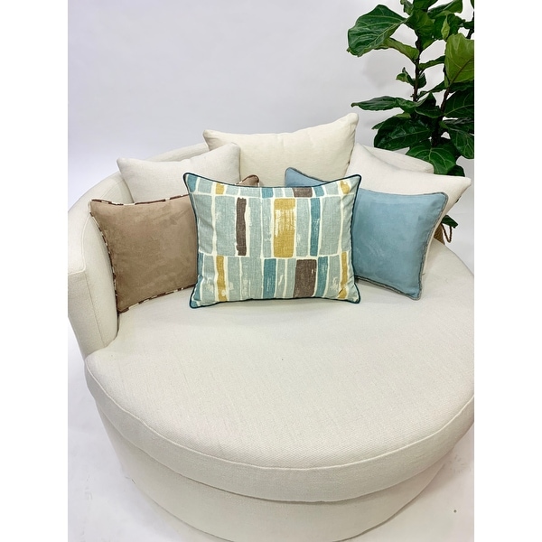 Jiti Indoor Horizontal Striped Patterned Cotton Rectangle Lumbar
