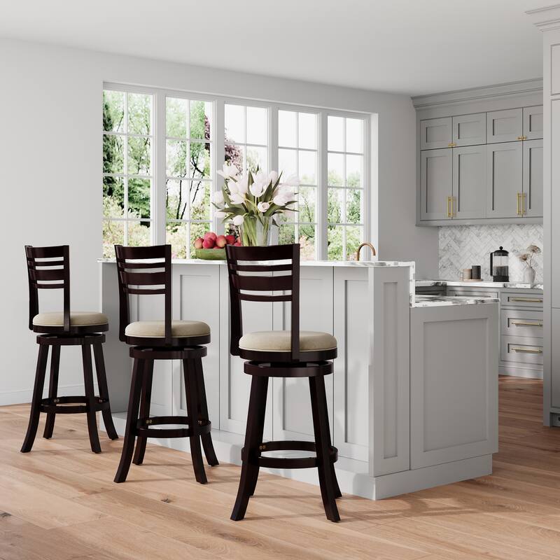 DTY Indoor Living Granby 4-Slat Back Swivel Stool