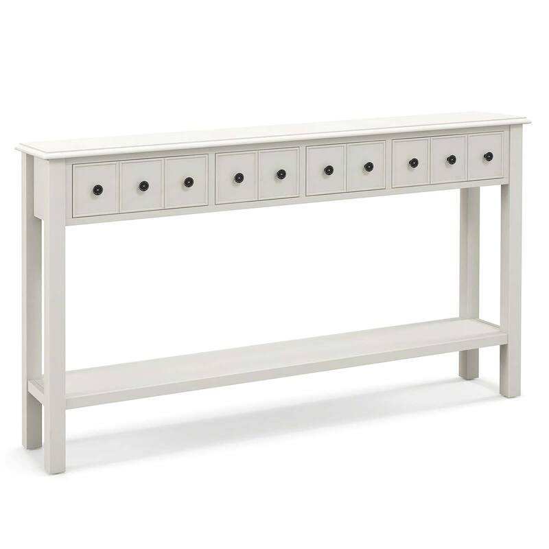Costway 60" Console Table Retro Entryway Sofa Table with 4 Drawers & - See Details