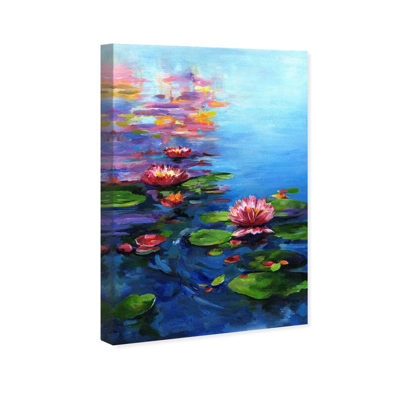 Wynwood Studio Canvas Floral and Botanical Doll Memories - House of lilies Blue and Modern & Contemporary Wall Art Canvas Print