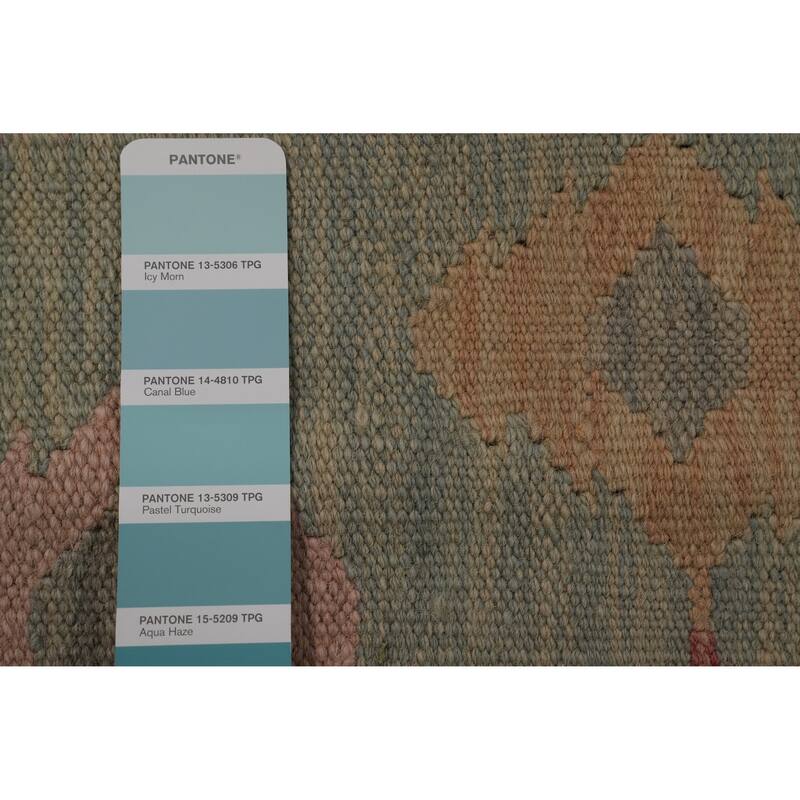 Hand Woven Oriental 100% Wool Carpet Southwestern Tribal Multi-Colored Kilim Area Rug - 8' 0'' X 5' 1''