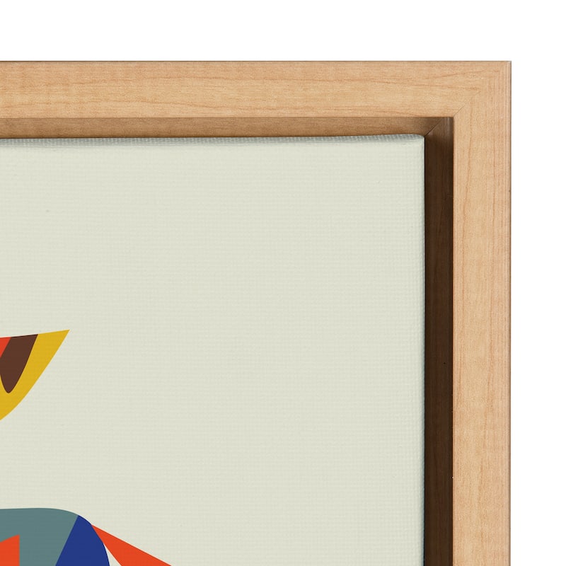 Kate and Laurel Sylvie Skate Dog Framed Canvas by Rachel Lee