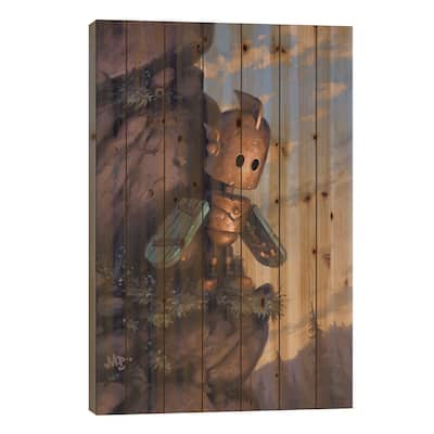 One Small Step Print On Wood by Matt Dixon - Multi-Color