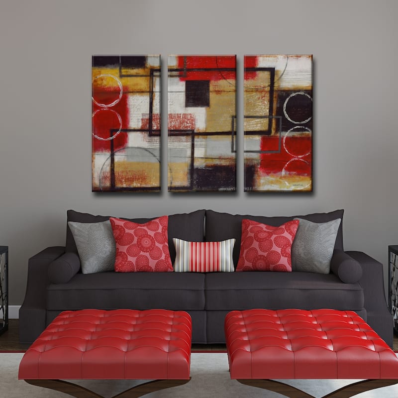 Ready2HangArt 'Energized' 3 Piece Wrapped Canvas Wall Art Set