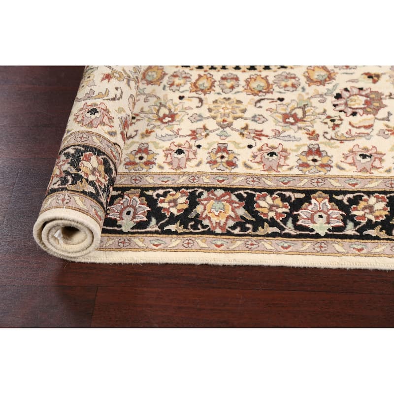 Wool/ Silk Vegetable Dye Floral Oriental Tabriz Area Rug Hand-knotted - 4'0" x 6'2"