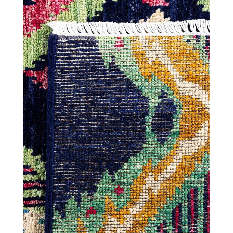 Contemporary Overdyed Wool Hand Knotted Area Rug - 4' 1" x 6' 2"