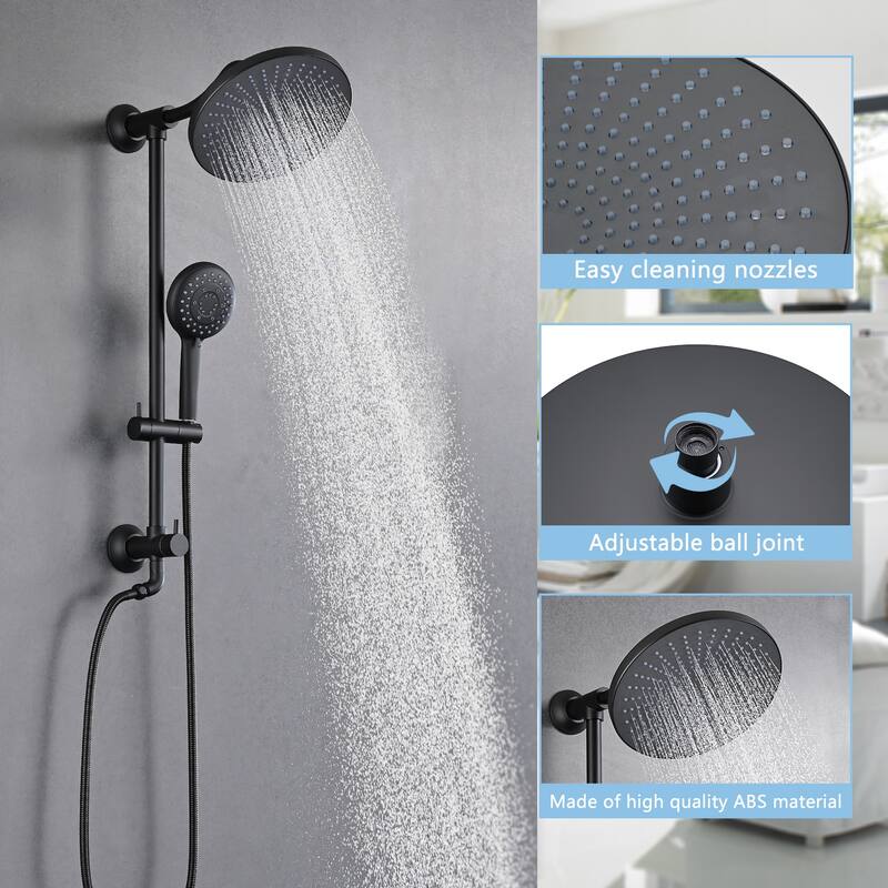 YASINU 5-Setting Handheld Shower System with Handheld Shower head & Rain Shower Combo Set