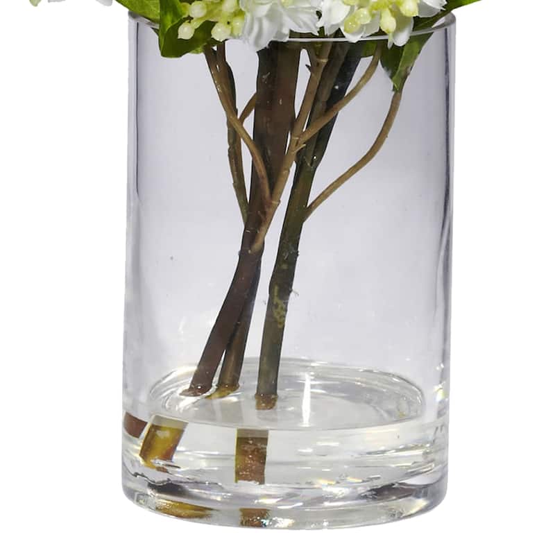 Silk Flower Arrangement Lilac Vase Decor - Faux Lilacs Home Decor Centerpiece - 9" x 9" x 15" - 15