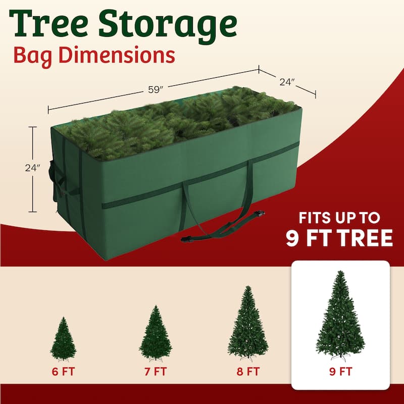 Christmas Tree Storage Bag for Artificial Trees - Canvas Storage Tote Protects Holiday Decorations and Inflatables by Elf Stor