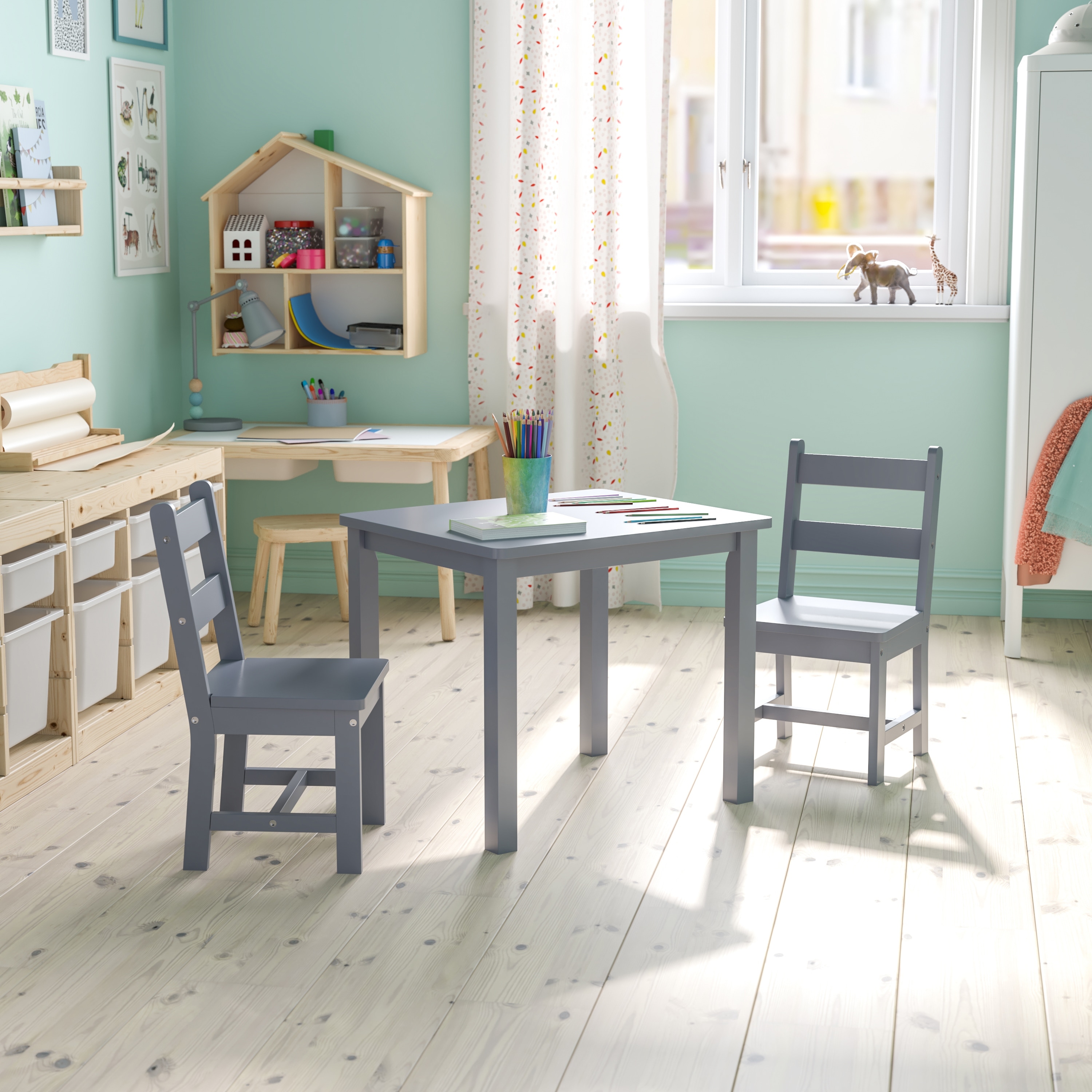 Martha stewart living & learning kids 3 piece play table and chair set 2025
