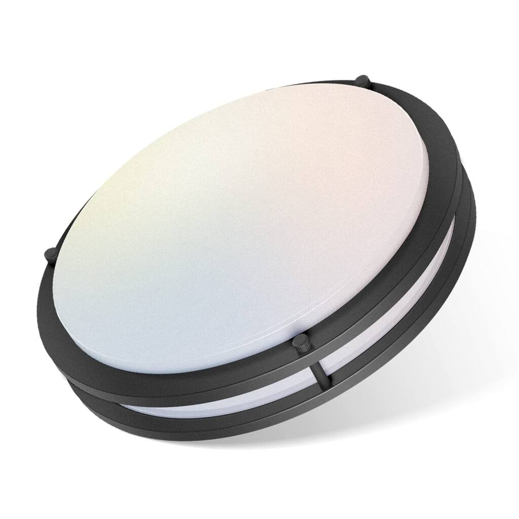 LED Flush Mount Ceiling Light, 13 inch Ceiling Light Fixture 30W 3000Lm, 3000K/4000K/5000K Dimmable Black Ceiling Light