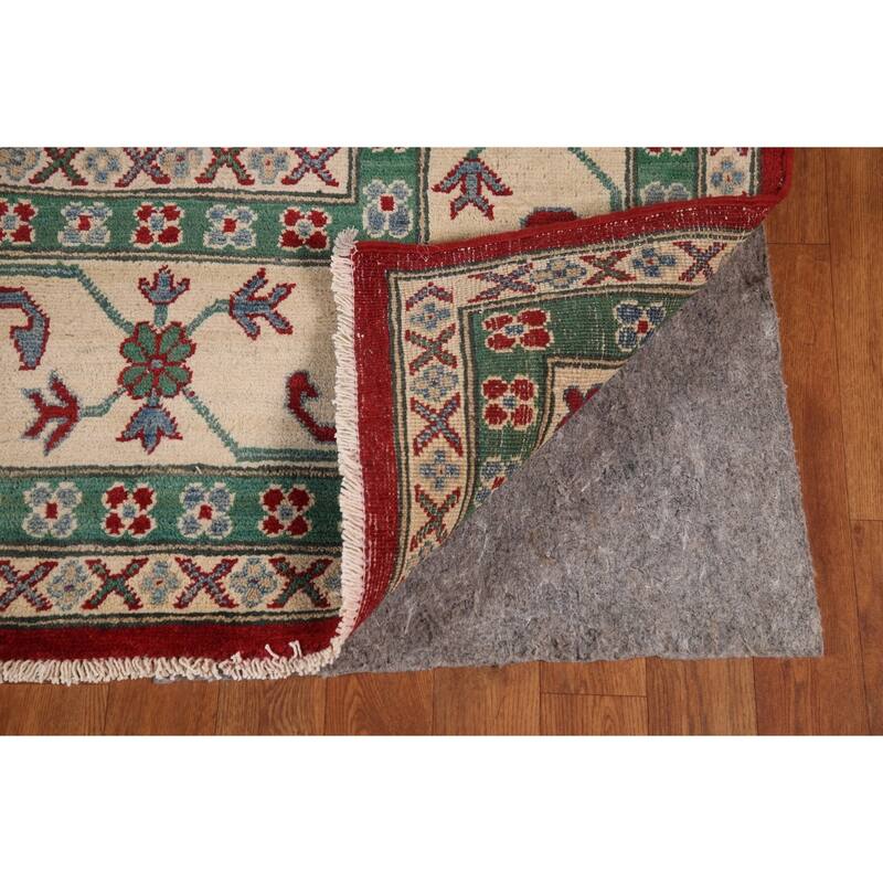 Red Geometric Kazak Oriental Area Rug Handmade Traditional Wool Carpet - 9'7" x 13'1"