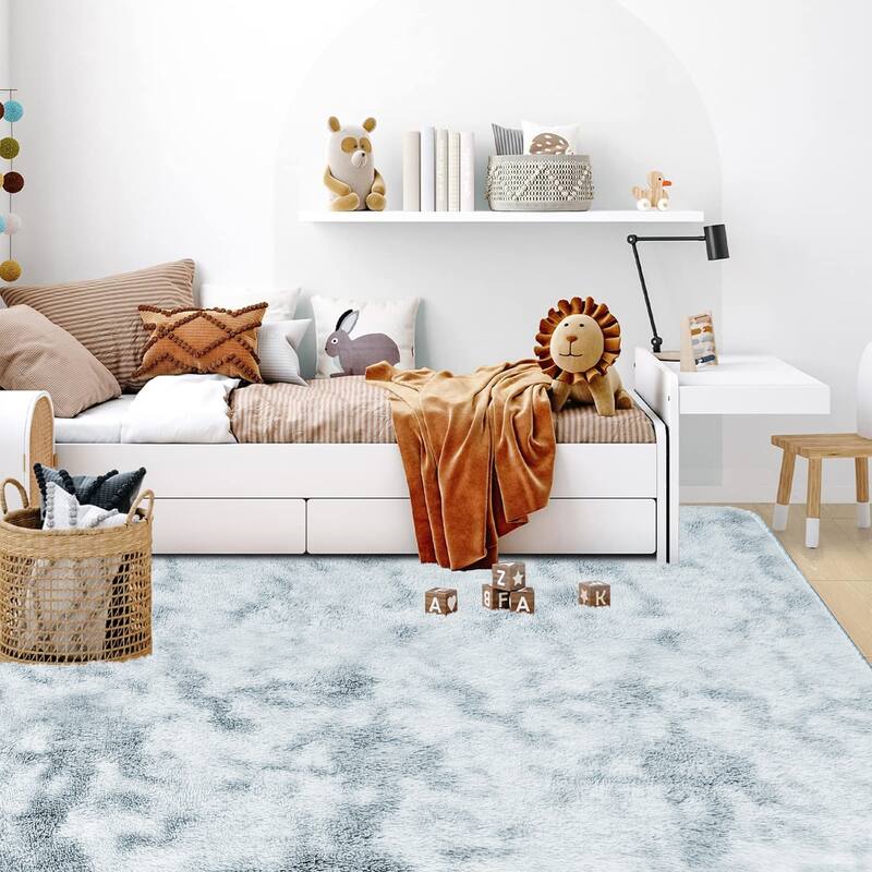 Silk and Wool Tie-Dyed Carpet, a Collision of Softness and Art - 5' x 8'