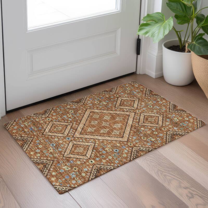 Machine Washable Indoor/ Outdoor Boho Milli Chantille Rug